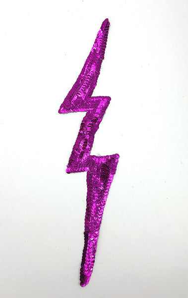 Lightning Bolt with Dark Fuchsia Sequins 11.5" x 2.5"